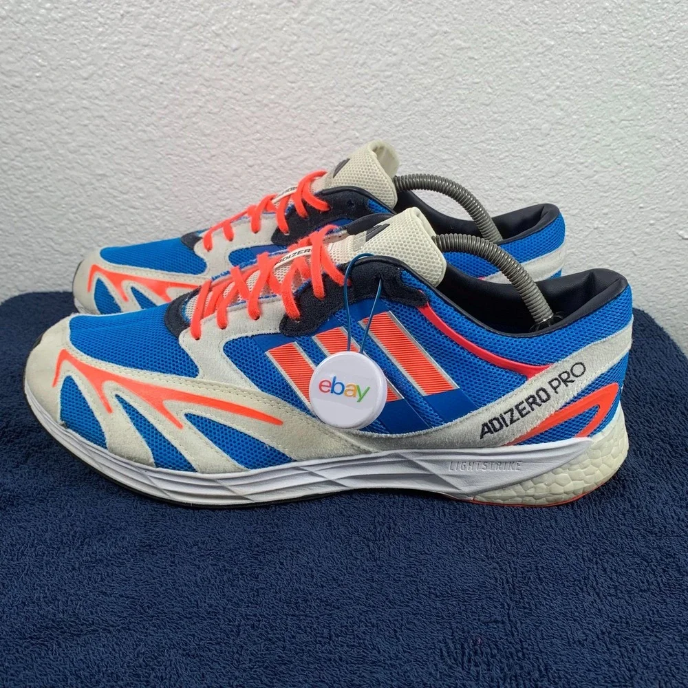 Adidas Adizero Pro DNA Mens Size 12 Blue Solar Red Running Shoes GW2751